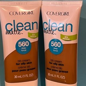 New Set of 2 Covergirl Clean Matte 560 Deep BB Cream For Oily Skin